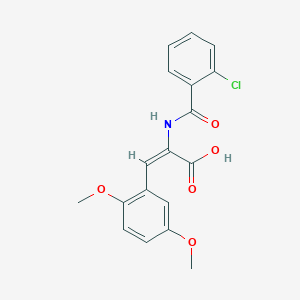 molecular formula C18H16ClNO5 B5394984 2-[(2-chlorobenzoyl)amino]-3-(2,5-dimethoxyphenyl)acrylic acid 