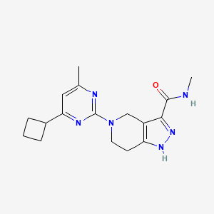 molecular formula C17H22N6O B5394986 5-(4-cyclobutyl-6-methylpyrimidin-2-yl)-N-methyl-4,5,6,7-tetrahydro-2H-pyrazolo[4,3-c]pyridine-3-carboxamide 