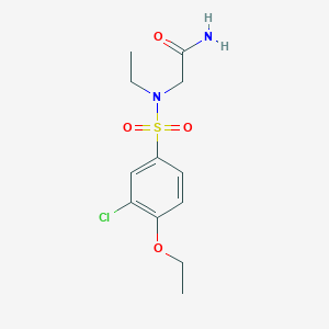 molecular formula C12H17ClN2O4S B5394993 N~2~-[(3-chloro-4-ethoxyphenyl)sulfonyl]-N~2~-ethylglycinamide 