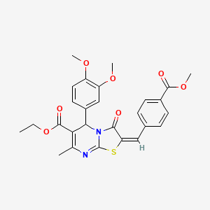 ethyl 5-(3,4-dimethoxyphenyl)-2-[4-(methoxycarbonyl)benzylidene]-7-methyl-3-oxo-2,3-dihydro-5H-[1,3]thiazolo[3,2-a]pyrimidine-6-carboxylate