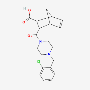 molecular formula C20H23ClN2O3 B5395011 3-{[4-(2-chlorobenzyl)-1-piperazinyl]carbonyl}bicyclo[2.2.1]hept-5-ene-2-carboxylic acid 