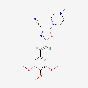 molecular formula C20H24N4O4 B5395027 5-(4-methyl-1-piperazinyl)-2-[2-(3,4,5-trimethoxyphenyl)vinyl]-1,3-oxazole-4-carbonitrile 