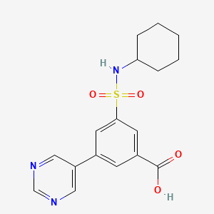 molecular formula C17H19N3O4S B5395042 3-[(cyclohexylamino)sulfonyl]-5-pyrimidin-5-ylbenzoic acid 