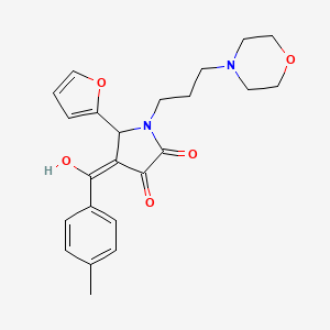molecular formula C23H26N2O5 B5395055 5-(2-furyl)-3-hydroxy-4-(4-methylbenzoyl)-1-[3-(4-morpholinyl)propyl]-1,5-dihydro-2H-pyrrol-2-one 