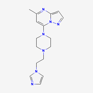 molecular formula C16H21N7 B5395066 7-{4-[2-(1H-imidazol-1-yl)ethyl]-1-piperazinyl}-5-methylpyrazolo[1,5-a]pyrimidine 
