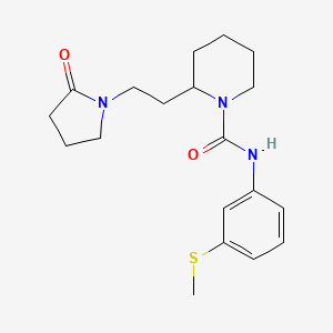 molecular formula C19H27N3O2S B5395076 N-[3-(methylthio)phenyl]-2-[2-(2-oxo-1-pyrrolidinyl)ethyl]-1-piperidinecarboxamide 