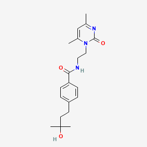 molecular formula C20H27N3O3 B5395090 N-[2-(4,6-dimethyl-2-oxo-1(2H)-pyrimidinyl)ethyl]-4-(3-hydroxy-3-methylbutyl)benzamide 