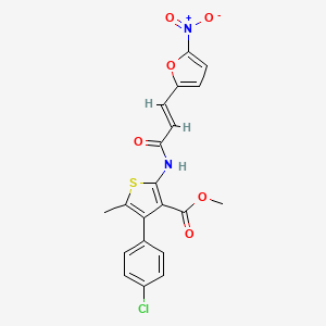 molecular formula C20H15ClN2O6S B5395095 methyl 4-(4-chlorophenyl)-5-methyl-2-{[3-(5-nitro-2-furyl)acryloyl]amino}-3-thiophenecarboxylate 