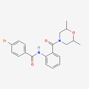 molecular formula C20H21BrN2O3 B5395101 4-bromo-N-{2-[(2,6-dimethyl-4-morpholinyl)carbonyl]phenyl}benzamide 