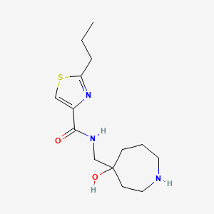 N-[(4-hydroxy-4-azepanyl)methyl]-2-propyl-1,3-thiazole-4-carboxamide