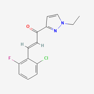 molecular formula C14H12ClFN2O B5395137 3-(2-chloro-6-fluorophenyl)-1-(1-ethyl-1H-pyrazol-3-yl)-2-propen-1-one 