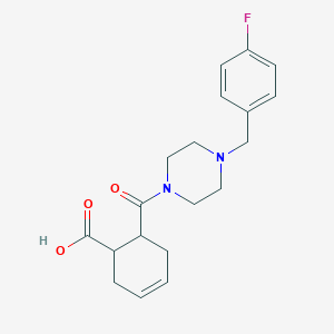 molecular formula C19H23FN2O3 B5395162 6-{[4-(4-fluorobenzyl)-1-piperazinyl]carbonyl}-3-cyclohexene-1-carboxylic acid 