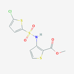 molecular formula C10H8ClNO4S3 B5395179 methyl 3-{[(5-chloro-2-thienyl)sulfonyl]amino}-2-thiophenecarboxylate 