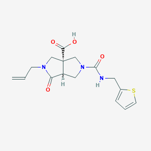 molecular formula C16H19N3O4S B5395186 (3aR*,6aS*)-2-allyl-1-oxo-5-{[(2-thienylmethyl)amino]carbonyl}hexahydropyrrolo[3,4-c]pyrrole-3a(1H)-carboxylic acid 