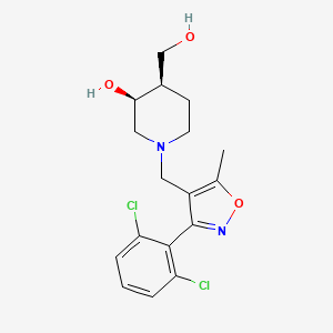 molecular formula C17H20Cl2N2O3 B5395191 (3S*,4R*)-1-{[3-(2,6-dichlorophenyl)-5-methyl-4-isoxazolyl]methyl}-4-(hydroxymethyl)-3-piperidinol 