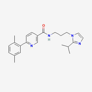 6-(2,5-dimethylphenyl)-N-[3-(2-isopropyl-1H-imidazol-1-yl)propyl]nicotinamide