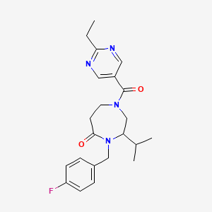 1-[(2-ethylpyrimidin-5-yl)carbonyl]-4-(4-fluorobenzyl)-3-isopropyl-1,4-diazepan-5-one