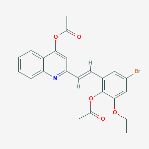 molecular formula C23H20BrNO5 B5395218 2-{2-[2-(acetyloxy)-5-bromo-3-ethoxyphenyl]vinyl}-4-quinolinyl acetate 