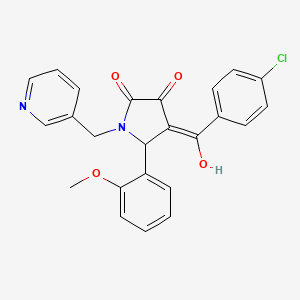 molecular formula C24H19ClN2O4 B5395225 4-(4-chlorobenzoyl)-3-hydroxy-5-(2-methoxyphenyl)-1-(3-pyridinylmethyl)-1,5-dihydro-2H-pyrrol-2-one 
