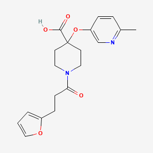 1-[3-(2-furyl)propanoyl]-4-[(6-methylpyridin-3-yl)oxy]piperidine-4-carboxylic acid