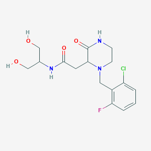 molecular formula C16H21ClFN3O4 B5395243 2-[1-(2-chloro-6-fluorobenzyl)-3-oxo-2-piperazinyl]-N-[2-hydroxy-1-(hydroxymethyl)ethyl]acetamide 