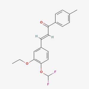 molecular formula C19H18F2O3 B5395253 3-[4-(difluoromethoxy)-3-ethoxyphenyl]-1-(4-methylphenyl)-2-propen-1-one 