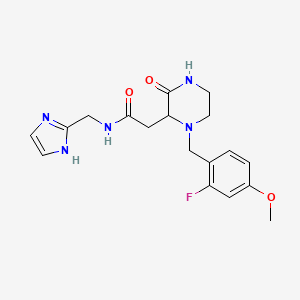 2-[1-(2-fluoro-4-methoxybenzyl)-3-oxo-2-piperazinyl]-N-(1H-imidazol-2-ylmethyl)acetamide