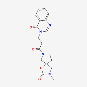 molecular formula C18H20N4O4 B5395313 3-[3-(3-methyl-2-oxo-1-oxa-3,7-diazaspiro[4.4]non-7-yl)-3-oxopropyl]-4(3H)-quinazolinone 