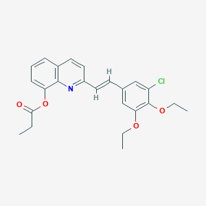 2-[2-(3-chloro-4,5-diethoxyphenyl)vinyl]-8-quinolinyl propionate