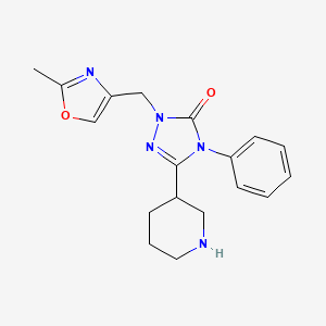 molecular formula C18H21N5O2 B5395322 2-[(2-methyl-1,3-oxazol-4-yl)methyl]-4-phenyl-5-(3-piperidinyl)-2,4-dihydro-3H-1,2,4-triazol-3-one hydrochloride 