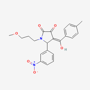 molecular formula C22H22N2O6 B5395366 3-hydroxy-1-(3-methoxypropyl)-4-(4-methylbenzoyl)-5-(3-nitrophenyl)-1,5-dihydro-2H-pyrrol-2-one 