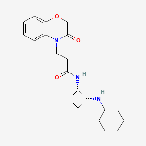 N-[(1S*,2R*)-2-(cyclohexylamino)cyclobutyl]-3-(3-oxo-2,3-dihydro-4H-1,4-benzoxazin-4-yl)propanamide