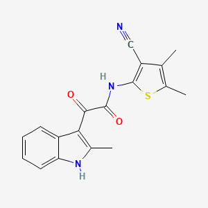 molecular formula C18H15N3O2S B5395404 N-(3-cyano-4,5-dimethyl-2-thienyl)-2-(2-methyl-1H-indol-3-yl)-2-oxoacetamide 