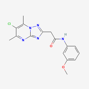 molecular formula C16H16ClN5O2 B5395411 2-(6-chloro-5,7-dimethyl[1,2,4]triazolo[1,5-a]pyrimidin-2-yl)-N-(3-methoxyphenyl)acetamide 