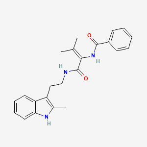 molecular formula C23H25N3O2 B5395431 N-[2-methyl-1-({[2-(2-methyl-1H-indol-3-yl)ethyl]amino}carbonyl)prop-1-en-1-yl]benzamide 