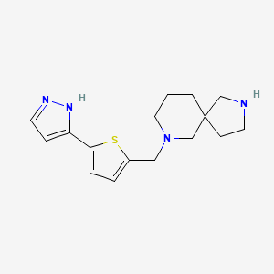 molecular formula C16H22N4S B5395459 7-{[5-(1H-pyrazol-5-yl)-2-thienyl]methyl}-2,7-diazaspiro[4.5]decane dihydrochloride 