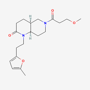 molecular formula C19H28N2O4 B5395460 (4aS*,8aR*)-6-(3-methoxypropanoyl)-1-[2-(5-methyl-2-furyl)ethyl]octahydro-1,6-naphthyridin-2(1H)-one 