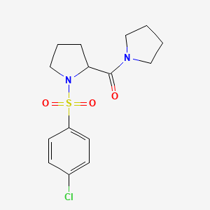 molecular formula C15H19ClN2O3S B5395474 1-[(4-chlorophenyl)sulfonyl]-2-(1-pyrrolidinylcarbonyl)pyrrolidine 