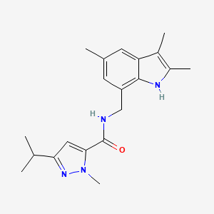 3-isopropyl-1-methyl-N-[(2,3,5-trimethyl-1H-indol-7-yl)methyl]-1H-pyrazole-5-carboxamide