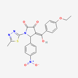 molecular formula C22H18N4O6S B5395542 4-(4-ethoxybenzoyl)-3-hydroxy-1-(5-methyl-1,3,4-thiadiazol-2-yl)-5-(4-nitrophenyl)-1,5-dihydro-2H-pyrrol-2-one CAS No. 432007-35-7