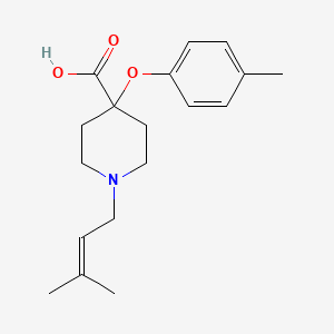 1-(3-methylbut-2-en-1-yl)-4-(4-methylphenoxy)piperidine-4-carboxylic acid