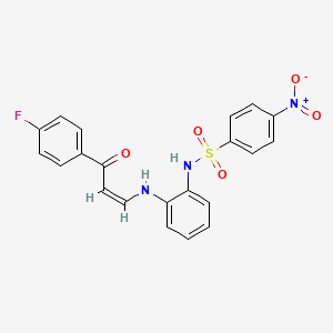 molecular formula C21H16FN3O5S B5395582 N-(2-{[3-(4-fluorophenyl)-3-oxo-1-propen-1-yl]amino}phenyl)-4-nitrobenzenesulfonamide 