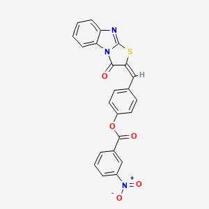 molecular formula C23H13N3O5S B5395601 4-[(3-oxo[1,3]thiazolo[3,2-a]benzimidazol-2(3H)-ylidene)methyl]phenyl 3-nitrobenzoate 