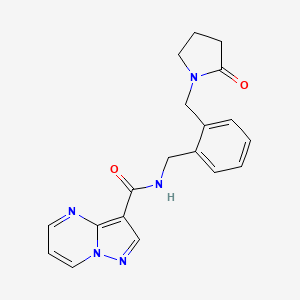 molecular formula C19H19N5O2 B5395624 N-{2-[(2-oxopyrrolidin-1-yl)methyl]benzyl}pyrazolo[1,5-a]pyrimidine-3-carboxamide 