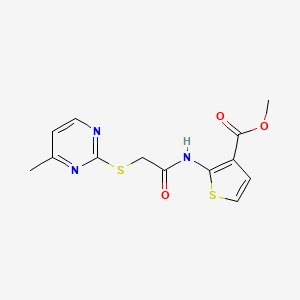 molecular formula C13H13N3O3S2 B5395625 methyl 2-({[(4-methyl-2-pyrimidinyl)thio]acetyl}amino)-3-thiophenecarboxylate 