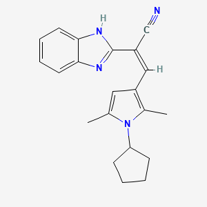 molecular formula C21H22N4 B5395654 2-(1H-benzimidazol-2-yl)-3-(1-cyclopentyl-2,5-dimethyl-1H-pyrrol-3-yl)acrylonitrile 