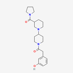 molecular formula C23H33N3O3 B5395662 3-{2-oxo-2-[3-(pyrrolidin-1-ylcarbonyl)-1,4'-bipiperidin-1'-yl]ethyl}phenol 