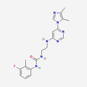 molecular formula C19H22FN7O B5395687 N-(2-{[6-(4,5-dimethyl-1H-imidazol-1-yl)-4-pyrimidinyl]amino}ethyl)-N'-(3-fluoro-2-methylphenyl)urea 