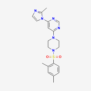 molecular formula C20H24N6O2S B5395691 4-{4-[(2,4-dimethylphenyl)sulfonyl]-1-piperazinyl}-6-(2-methyl-1H-imidazol-1-yl)pyrimidine 
