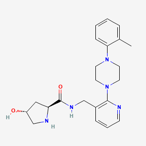 molecular formula C22H29N5O2 B5395698 (4R)-4-hydroxy-N-({2-[4-(2-methylphenyl)piperazin-1-yl]pyridin-3-yl}methyl)-L-prolinamide 